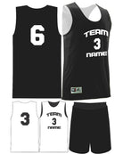 Augusta Custom Wicking Reversible Basketball Uniform, color: Black/White