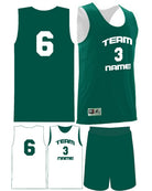 Augusta Custom Wicking Reversible Basketball Uniform, color: Dark Green/White