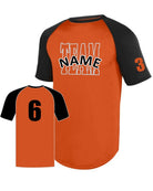 Augusta Attain Diamond S/S Raglan Custom Baseball Jersey, color: Orange/Black