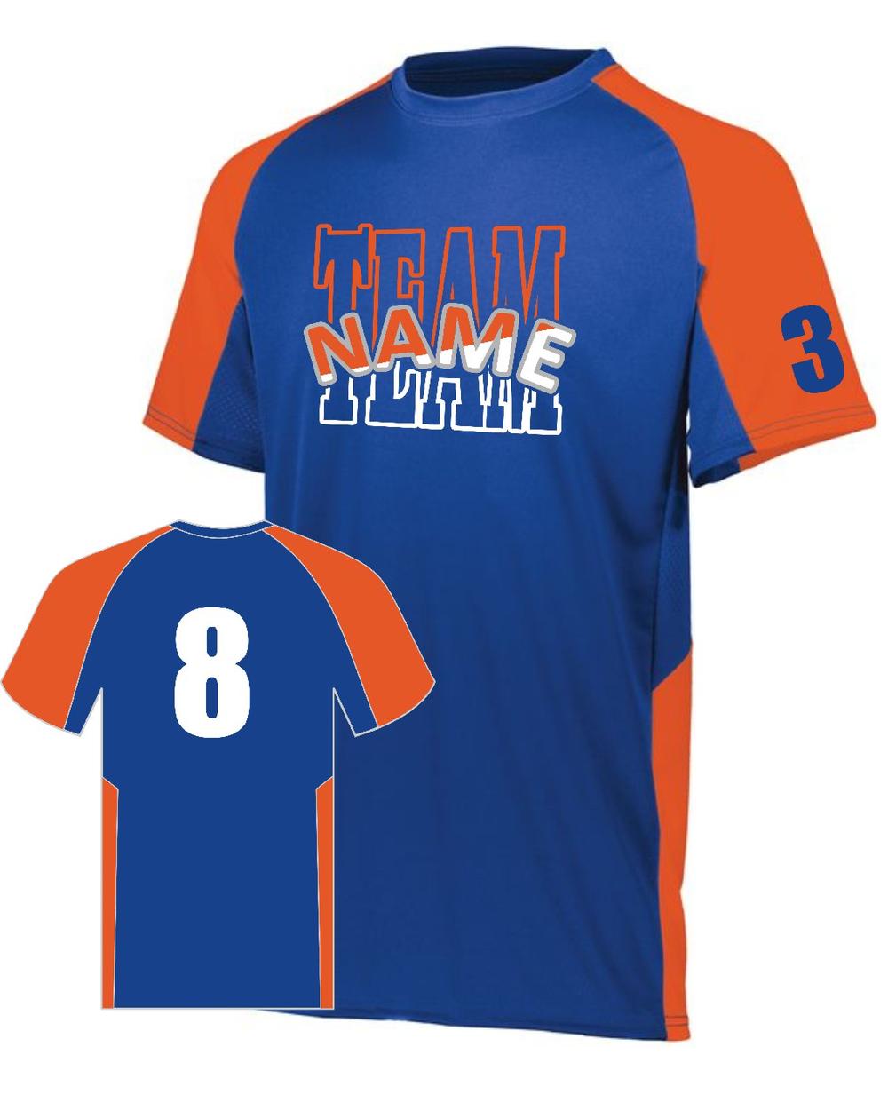 Augusta Men's Cutter Custom Cross-Training Jersey, color: Royal/Orange