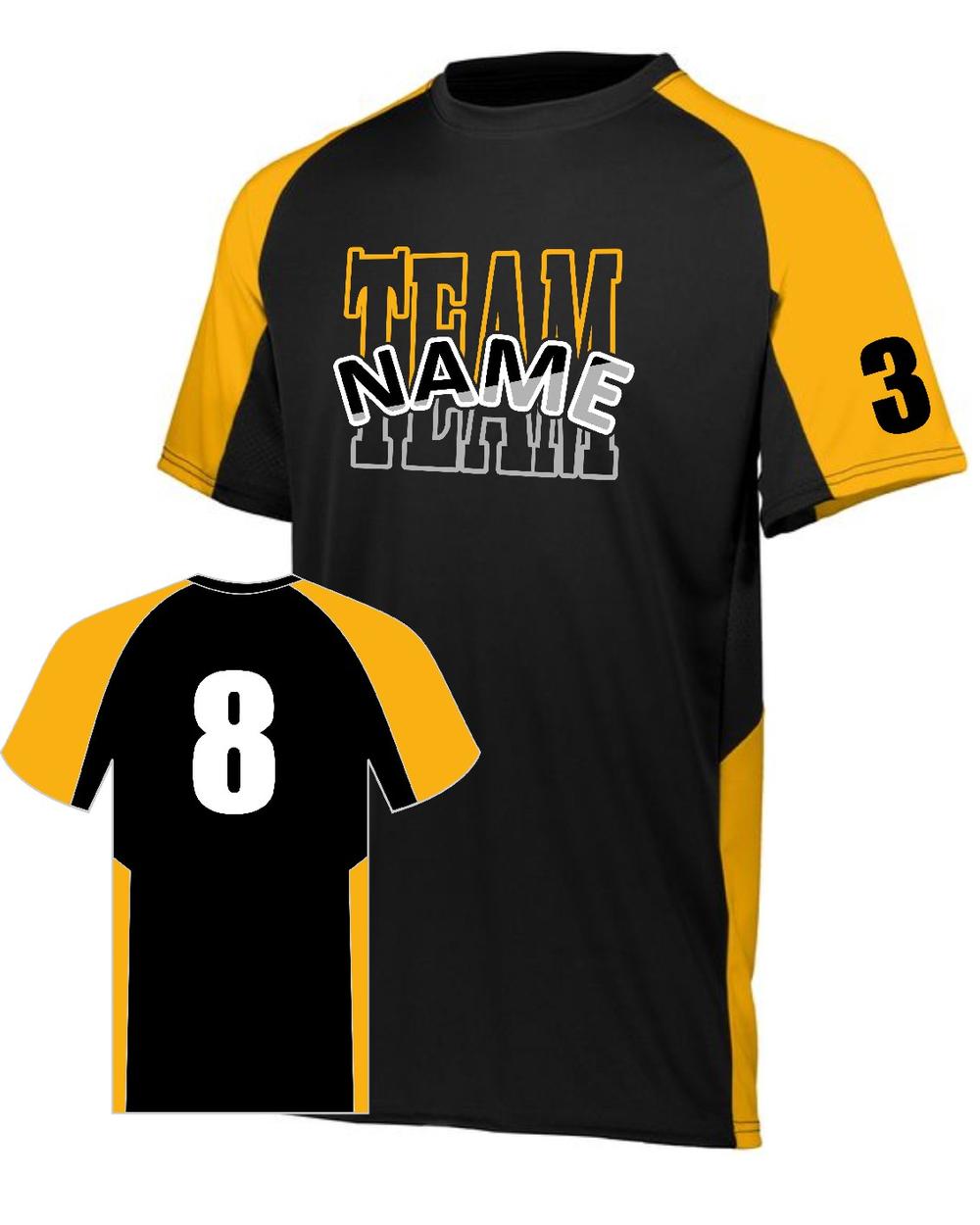 Augusta Men's Cutter Custom Cross-Training Jersey, color: Black/Gold