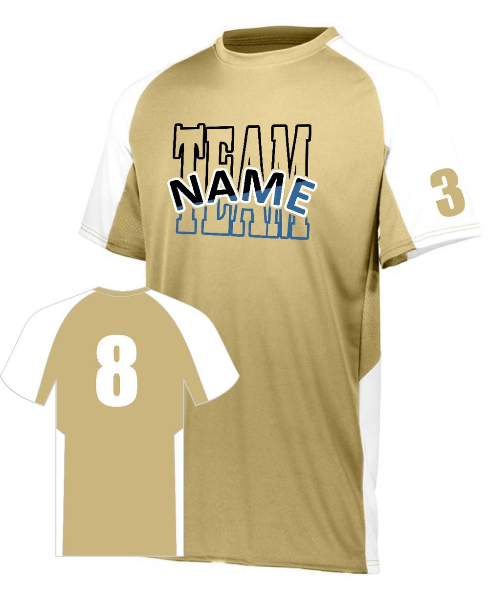 Augusta Men's Cutter Custom Cross-Training Jersey, color: Vegas Gold/White