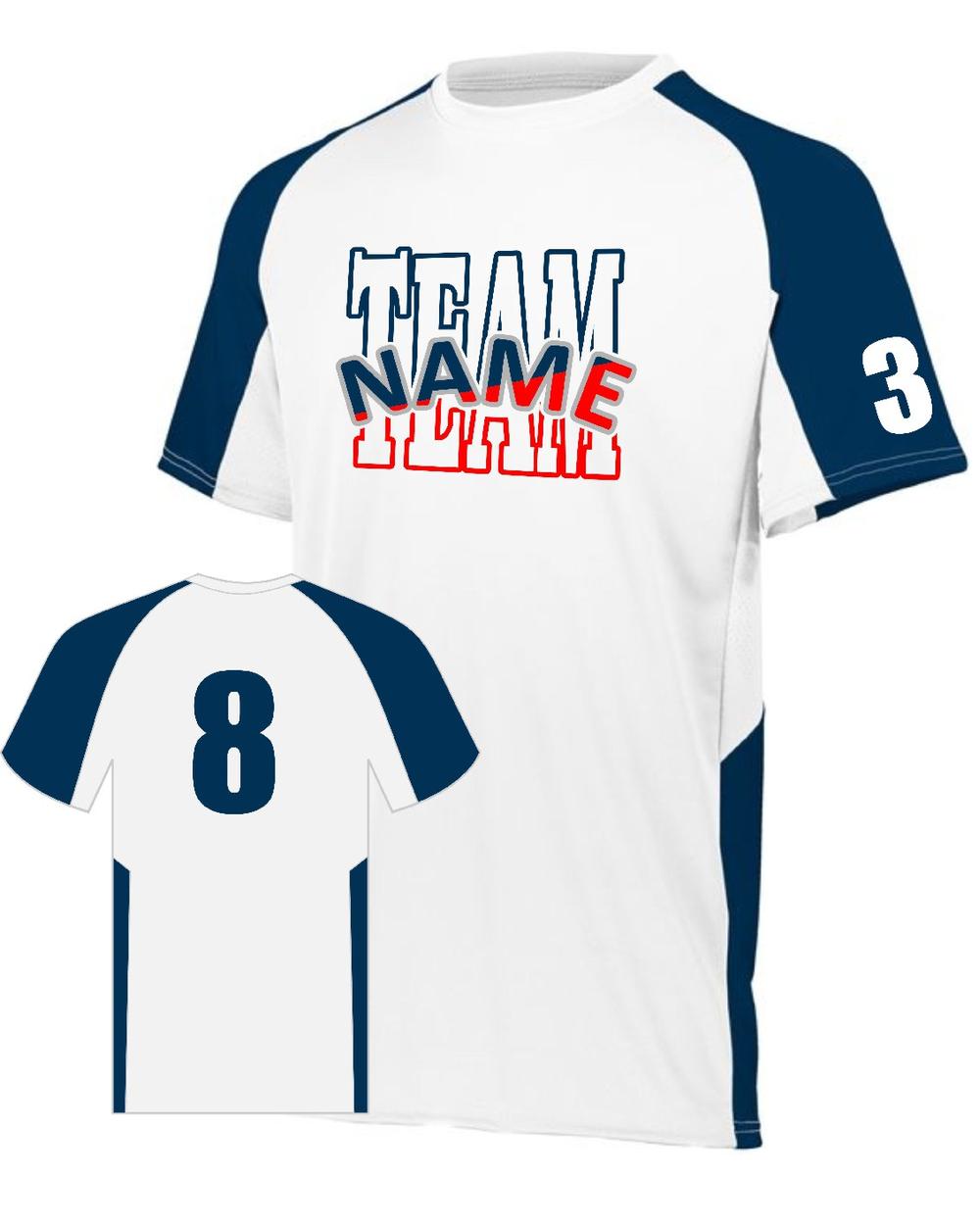 Augusta Men's Cutter Custom Cross-Training Jersey, color: White/Navy