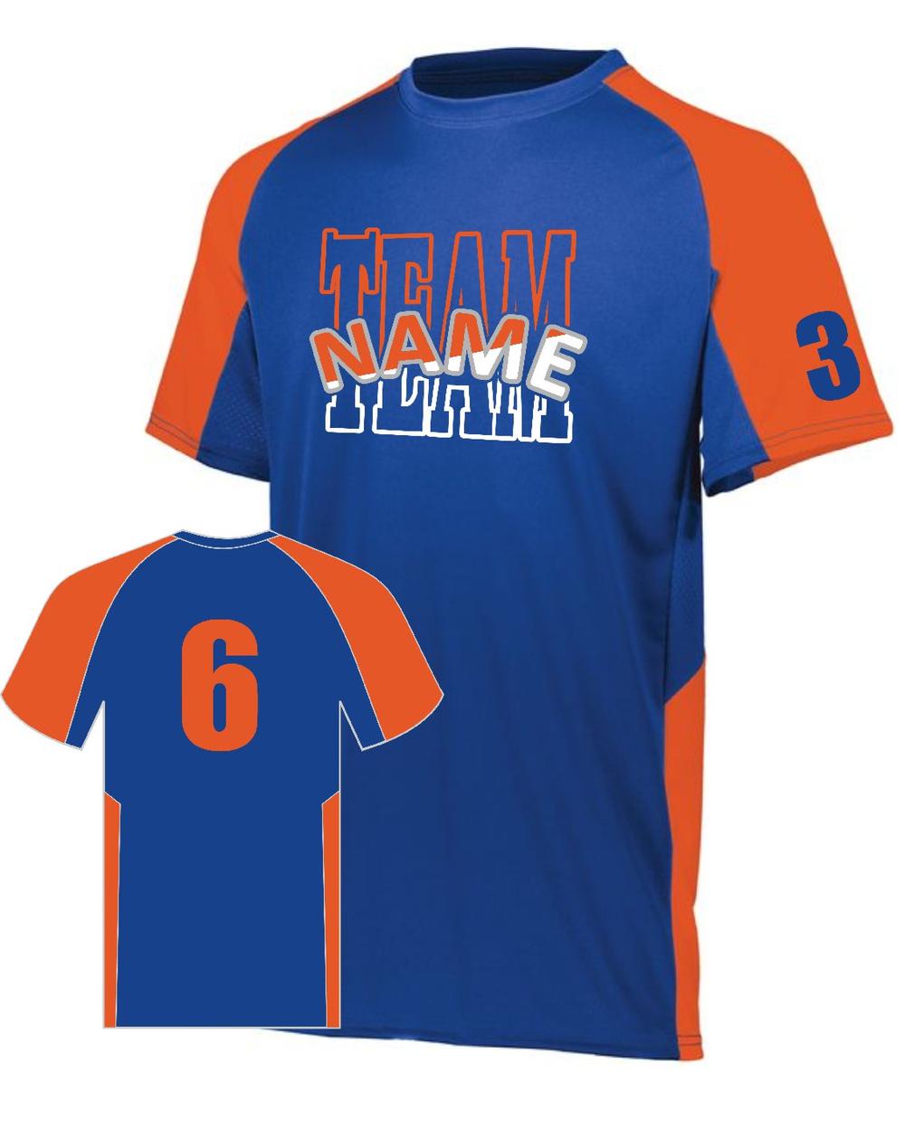 Augusta Youth Cutter Custom Cross-Training Jersey, color: Royal/Orange