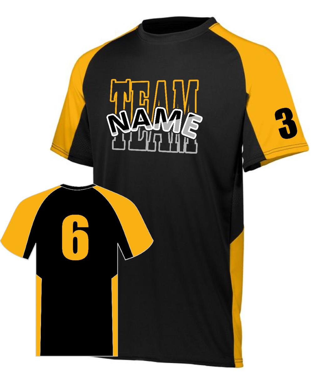 Augusta Youth Cutter Custom Cross-Training Jersey, color: Black/Gold