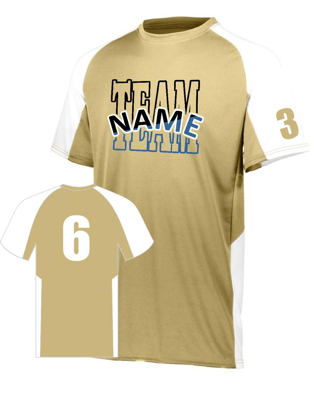 Augusta Youth Cutter Custom Cross-Training Jersey, color: Vegas Gold/White