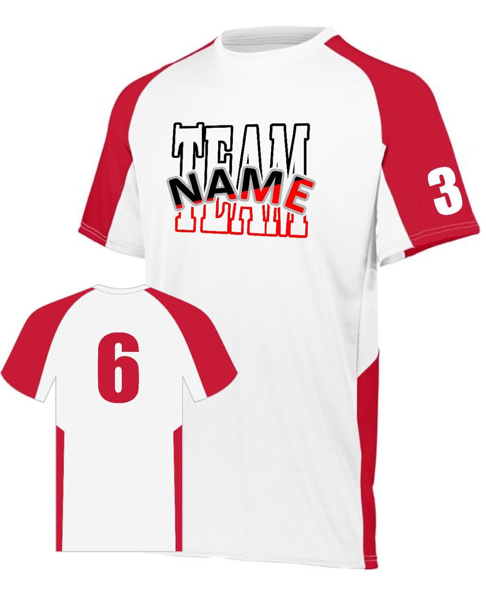 Augusta Youth Cutter Custom Cross-Training Jersey, color: White/Red