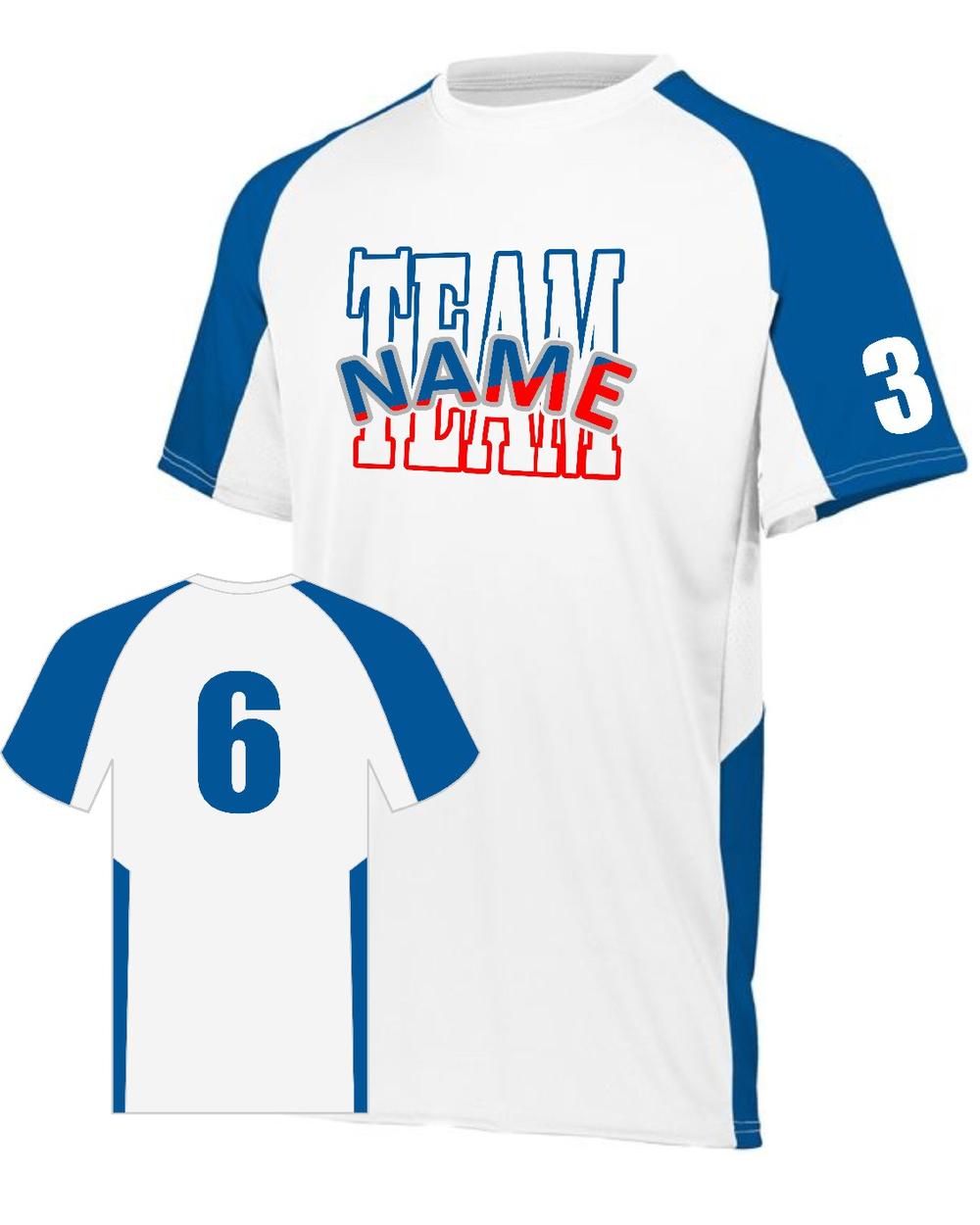 Augusta Youth Cutter Custom Cross-Training Jersey, color: White/Royal