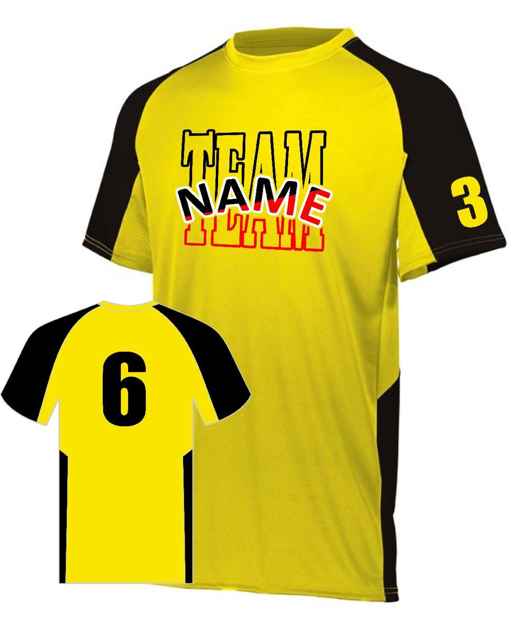 Augusta Youth Cutter Custom Cross-Training Jersey, color: Power Yellow/Black