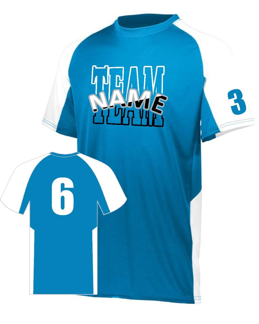 Augusta Youth Cutter Custom Cross-Training Jersey, color: Power Blue/White