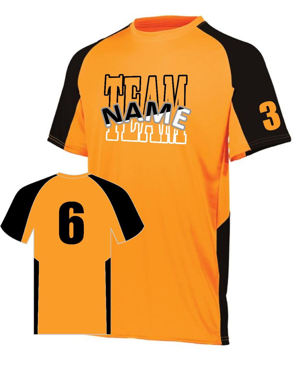 Augusta Youth Cutter Custom Cross-Training Jersey, color: Power Orange/Black