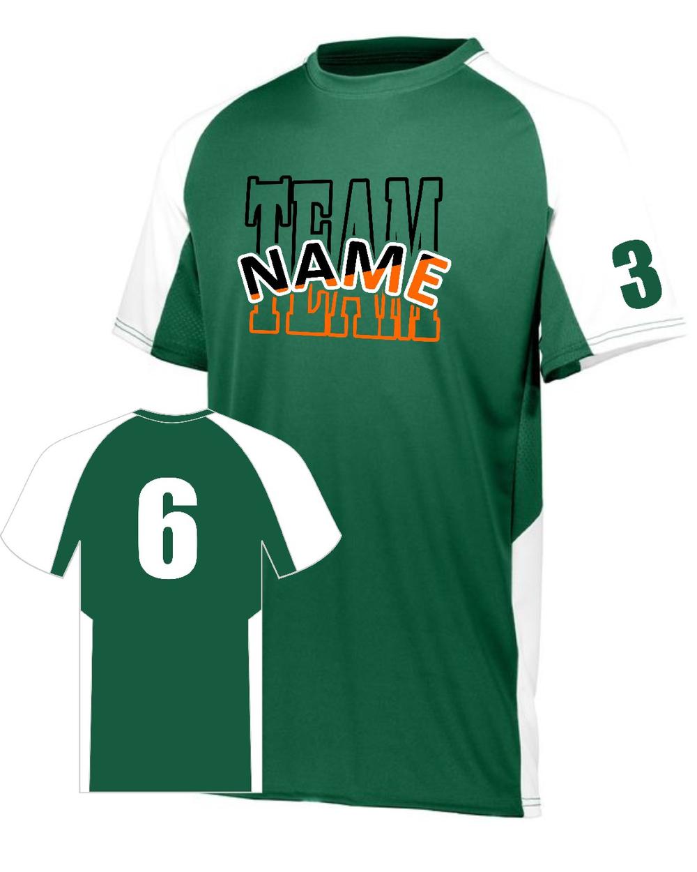 Augusta Youth Cutter Custom Cross-Training Jersey, color: Dark Green/White