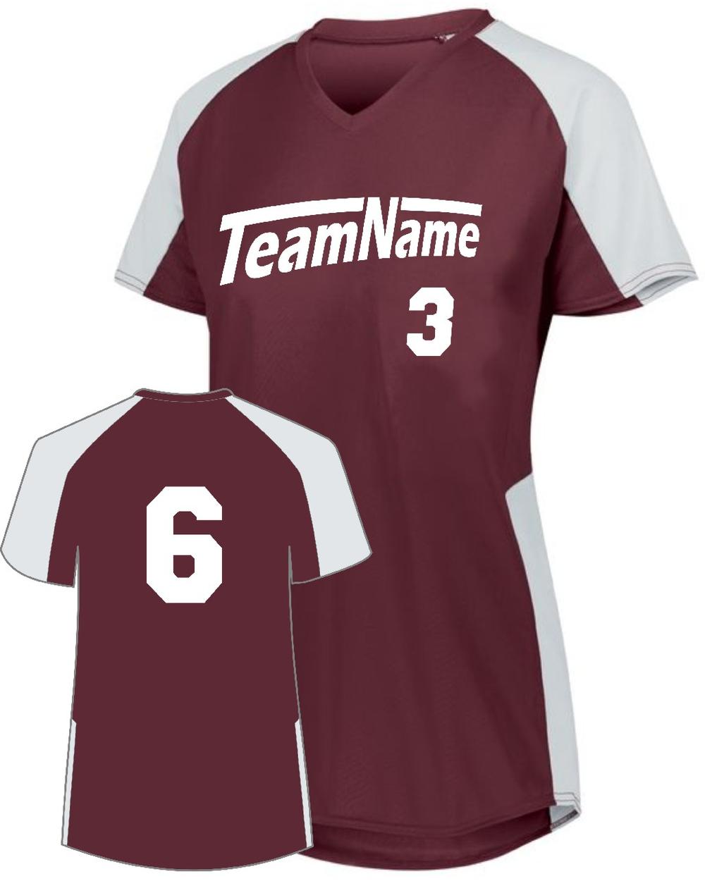 Augusta Women's Cutter Custom Softball Jersey, color: Maroon/White
