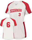 Augusta Cutter Custom Softball Jersey, color: White/Red