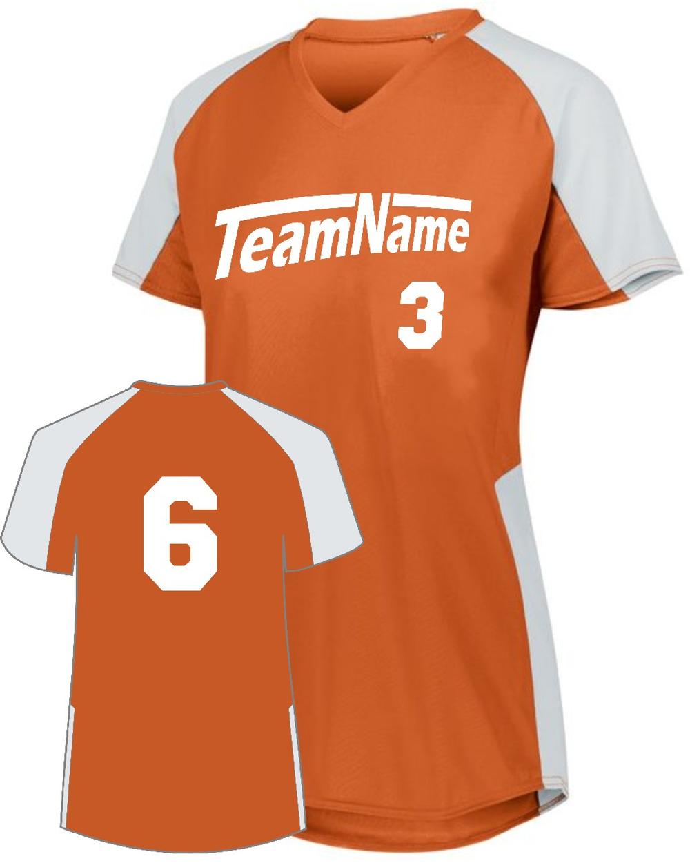 Augusta Girls Cutter Custom Softball Jersey, color: Orange/White