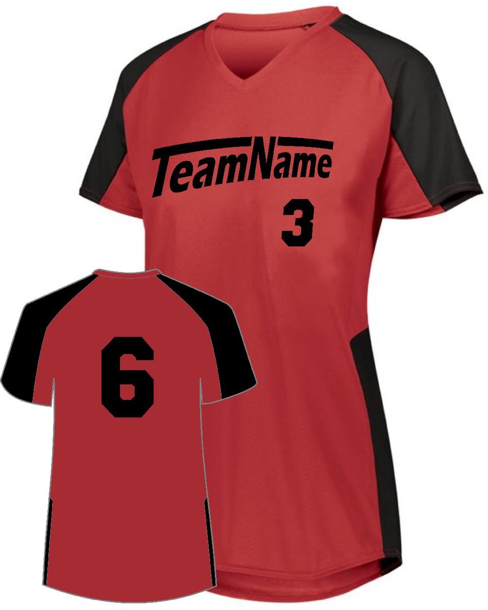 Augusta Girls Cutter Custom Softball Jersey, color: Red/Black