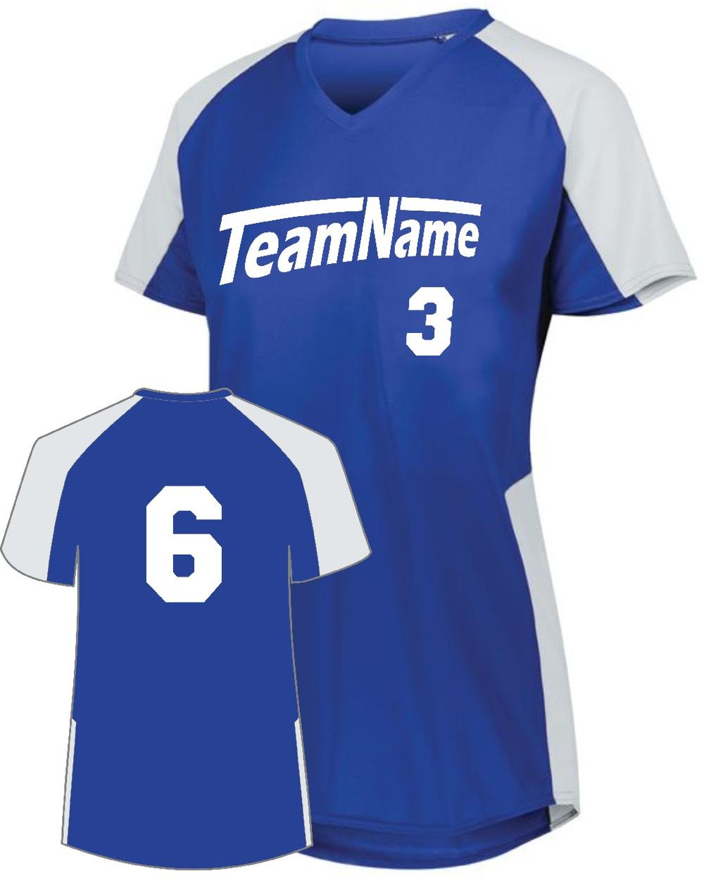 Augusta Girls Cutter Custom Softball Jersey, color: Royal/White