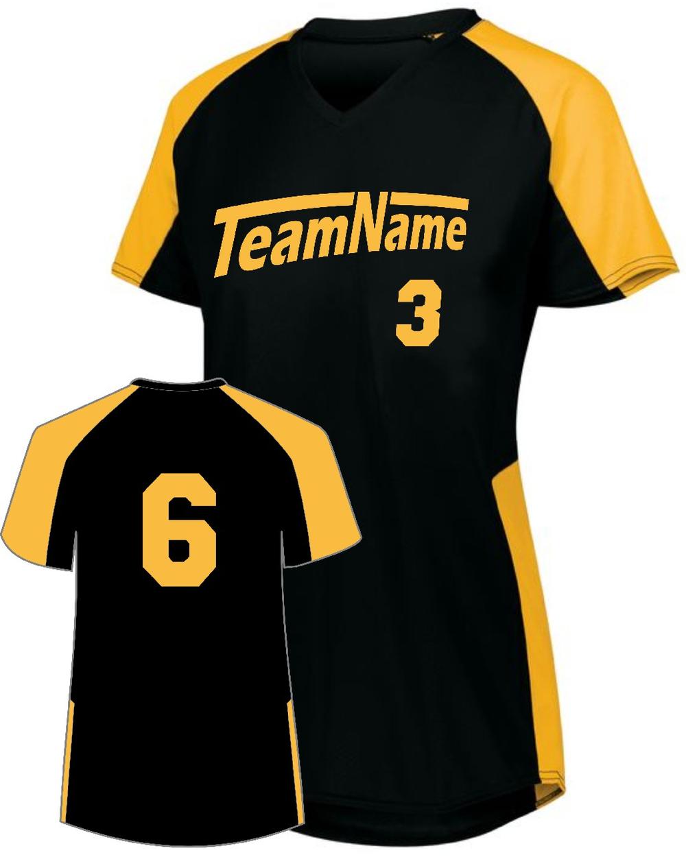 Augusta Girls Cutter Custom Softball Jersey, color: Black/Gold