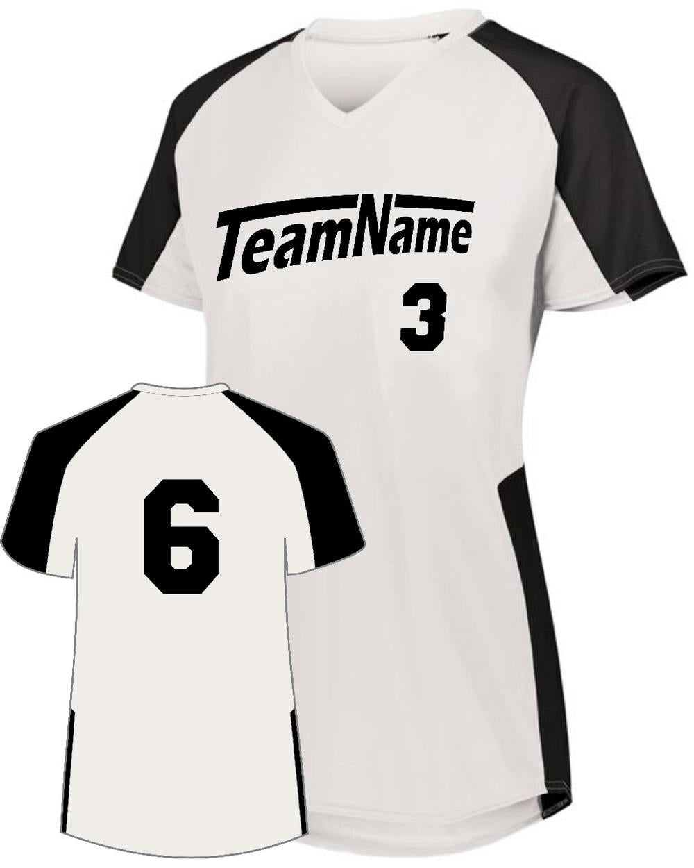 Augusta Girls Cutter Custom Softball Jersey, color: White/Black