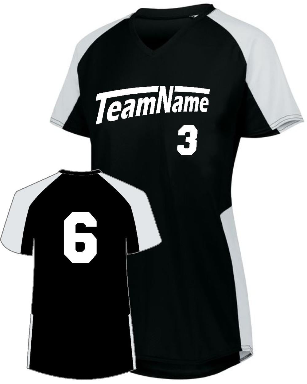 Augusta Girls Cutter Custom Softball Jersey, color: Black/White