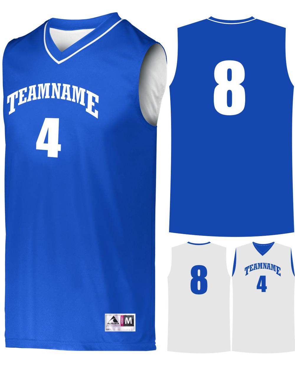 Augusta Prime Reversible Custom Basketball Jersey, color: Royal/White