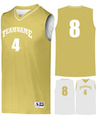 Augusta Prime Reversible Custom Basketball Jersey, color: Vegas Gold/White
