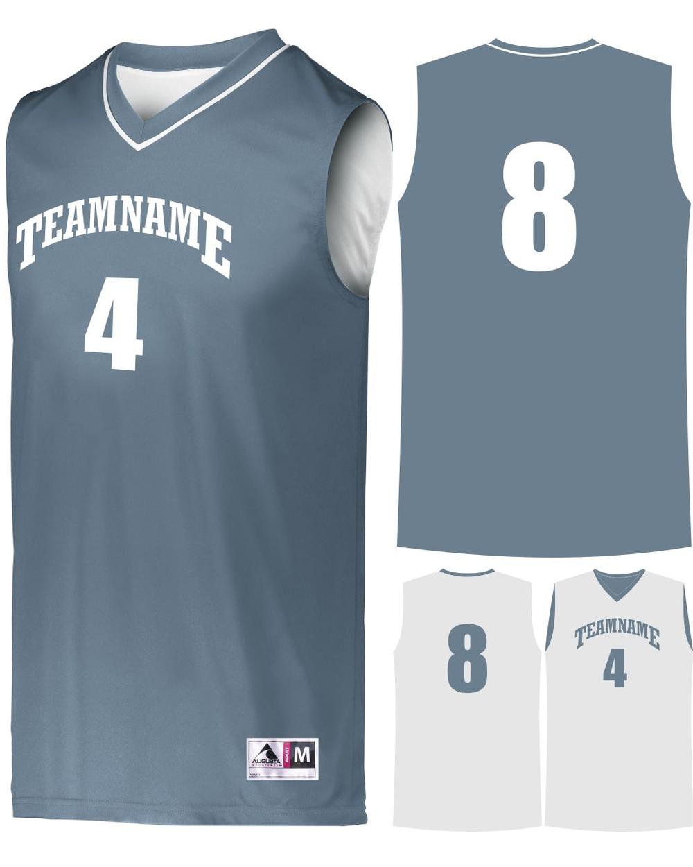 Augusta Prime Reversible Custom Basketball Jersey, color: Graphite/White