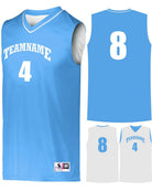 Augusta Prime Reversible Custom Basketball Jersey, color: Columbia Blue/White