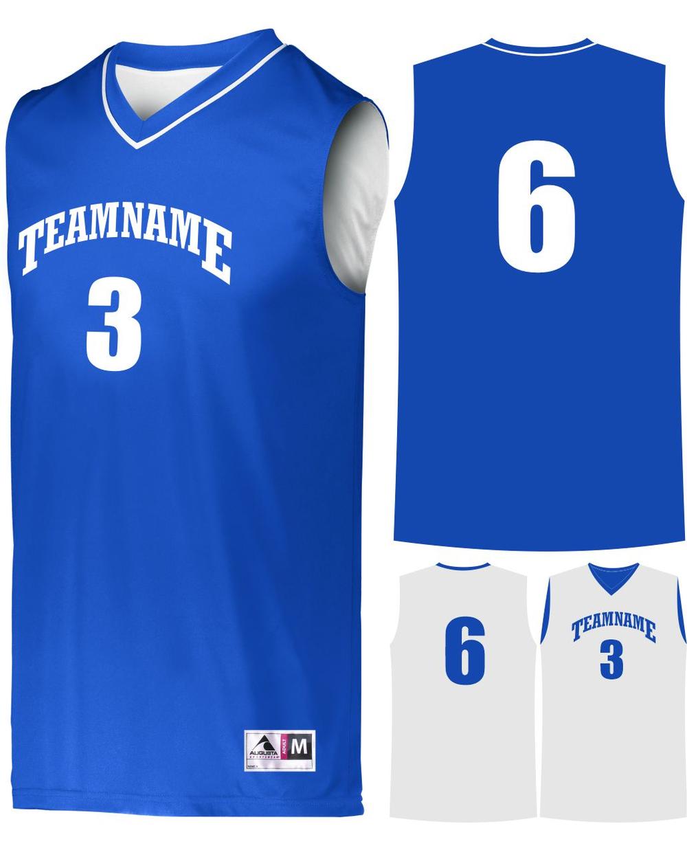 Augusta Prime Reversible Custom Basketball Jersey, color: Royal/White