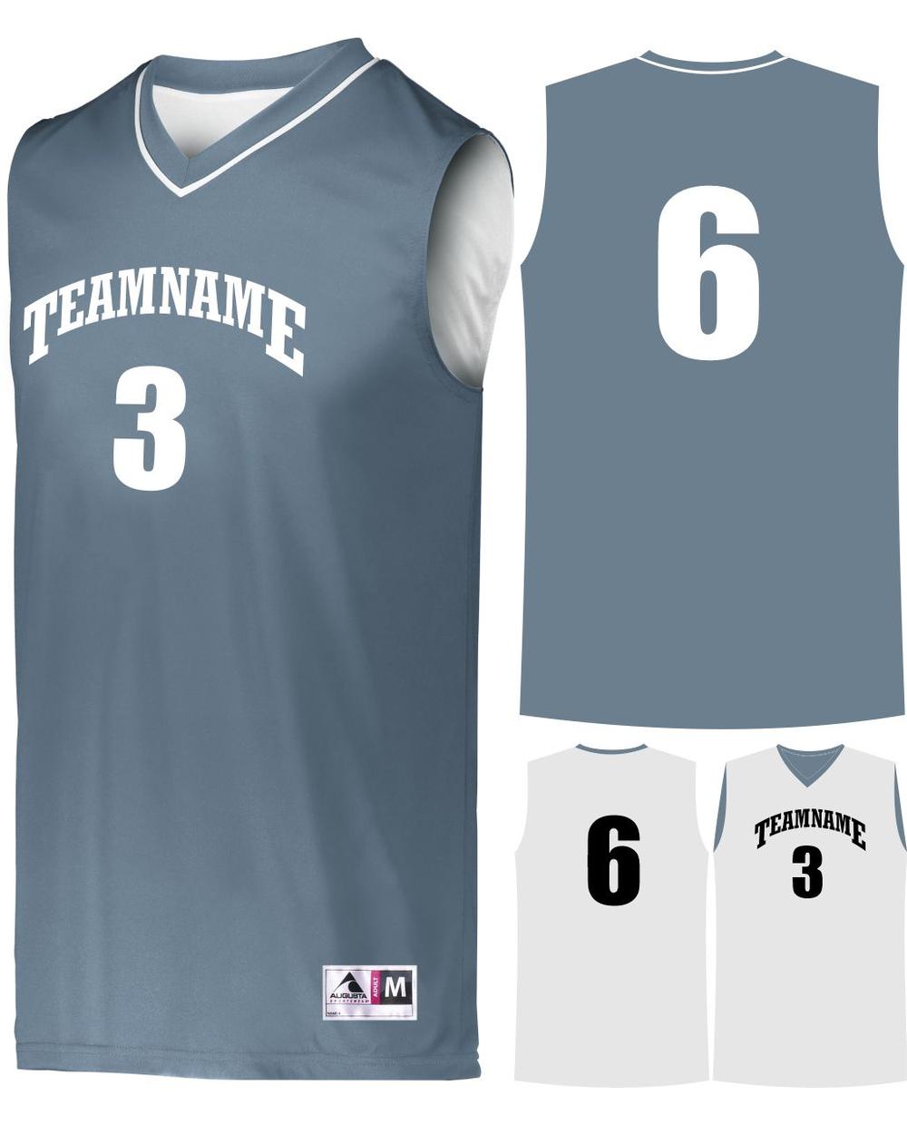 Augusta Youth Prime Reversible Custom Basketball Jersey, color: Graphite/White