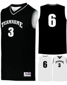 Augusta Prime Reversible Custom Basketball Jersey, color: Black/White