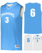 Augusta Prime Reversible Custom Basketball Jersey, color: Columbia Blue/White