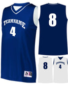 Augusta Prime Reversible Custom Basketball Jersey, color: Navy/White