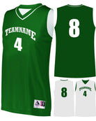 Augusta Prime Reversible Custom Basketball Jersey, color: Dark Green/White