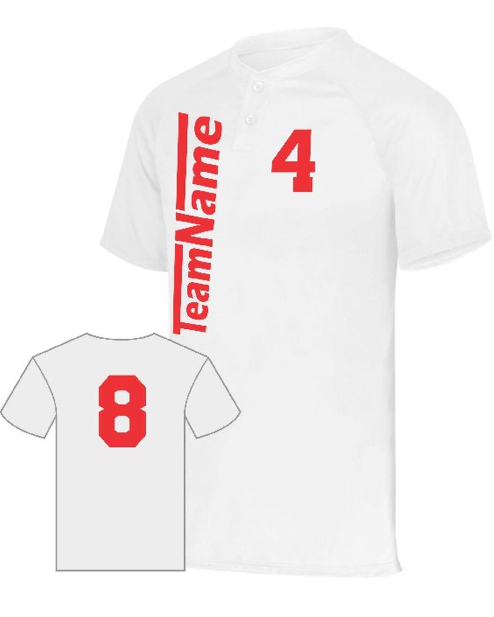 Augusta Attain 2-Button Custom Baseball Jersey, color: White