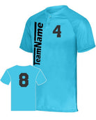 Augusta Attain 2-Button Custom Baseball Jersey, color: Power Blue