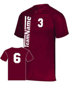 Augusta Attain 2-Button Custom Baseball Jersey, color: Cardinal