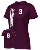 Augusta Attain 2-Button Custom Softball Jersey, color: Maroon