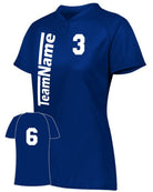 Augusta Attain 2-Button Custom Softball Jersey, color: Navy