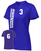 Augusta Attain 2-Button Custom Softball Jersey, color: Purple