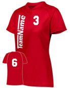 Augusta Attain 2-Button Custom Softball Jersey, color: Red