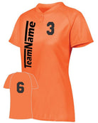 Augusta Attain 2-Button Custom Softball Jersey, color: Power Orange