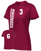 Augusta Attain 2-Button Custom Softball Jersey, color: Cardinal