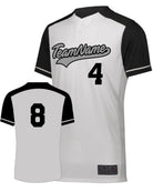 Augusta Closer 2-Button Custom Baseball Jersey, color: White/Black