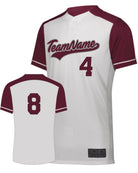 Augusta Closer 2-Button Custom Baseball Jersey, color: White/Maroon