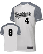 Augusta Closer 2-Button Custom Baseball Jersey, color: White/Graphite