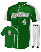 Augusta FirstBase Custom Baseball Uniform, color: Dark Green/White