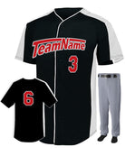 Augusta FirstBase Custom Baseball Uniform, color: Black/White