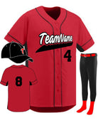 Augusta Custom Slugger Baseball Uniform, color: Red/Black