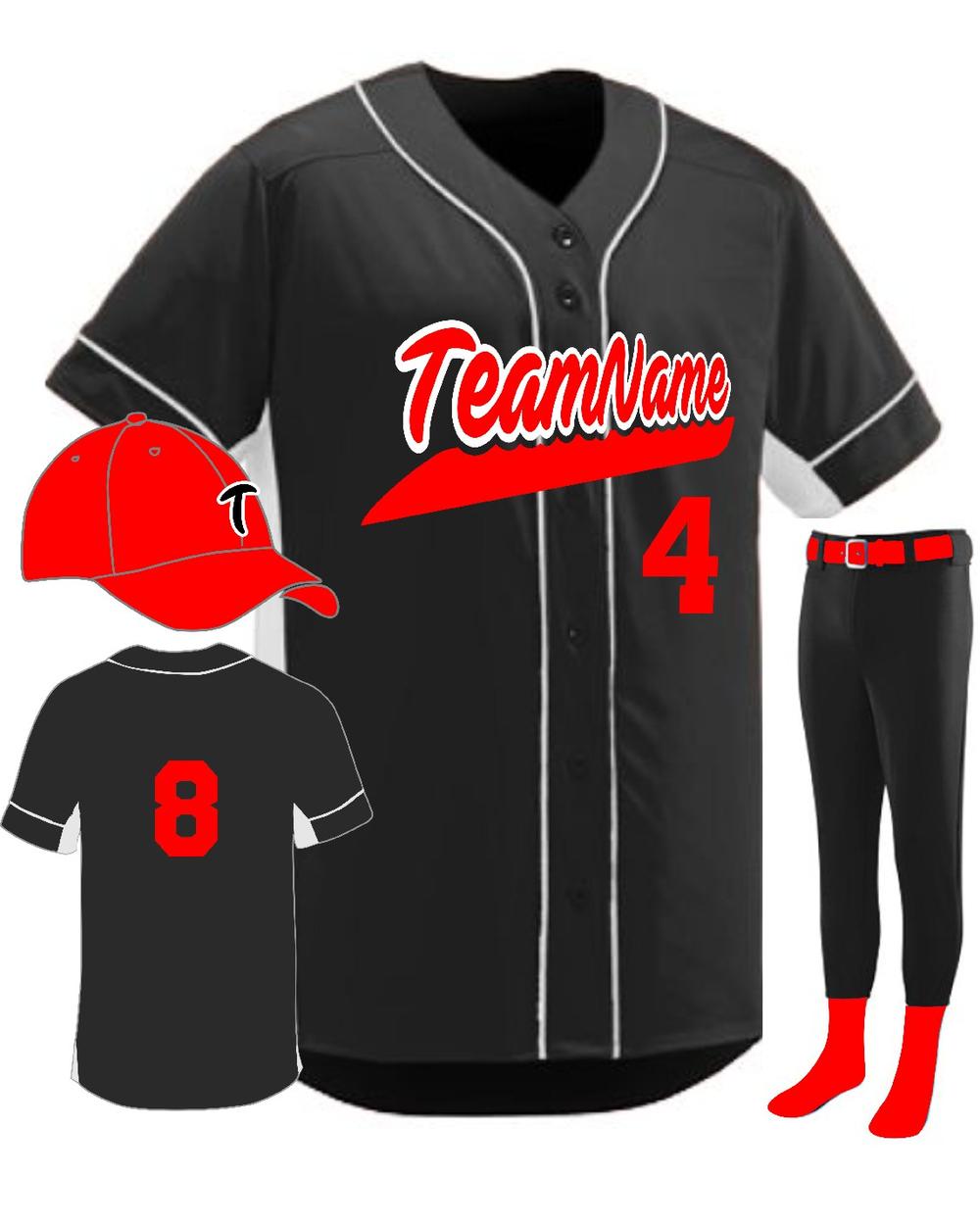 Augusta Youth Custom Slugger Baseball Uniform, color: Black/White
